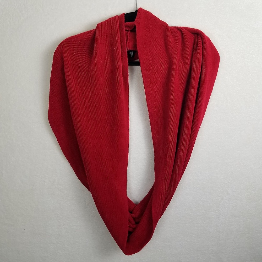 Rubi‎ Red Acrylic Knit Infinity Scarf Cozy Warm Winter Fashion Accessory